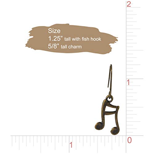 Spinningdaisy Antique Bronze Musical Instrument Dangle Earrings2