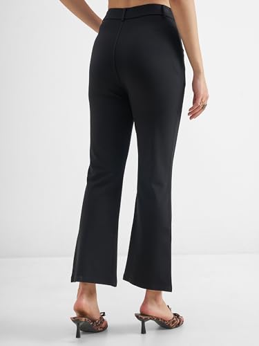 Image of Tokyo Talkies Women's Stretchable Bootcut Pants | High Rise Flared Trousers |Travel & Formal Wear|Workwear Trousers