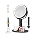 MOMOKUBA Specchio cosmetico con illuminazione, specchio ingranditore con luce 20 volte illuminato su entrambi i lati, specchio ingranditore regolabile in altezza, specchio cosmetico a 3 colori, per immagine