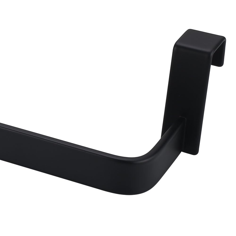Kibath 438423 Toallero de Acero Inoxidable. Sin taladros para Mueble de baño. Acabado en Negro Mate. Largo 36cm. Colocación sin Necesidad de Herramientas, 36 cm