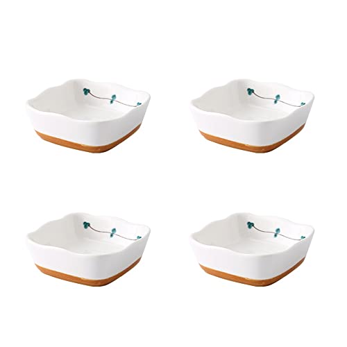 TBLOTYD Salad Plate Ceramic Sauce Dish Sauce Vinegar Dish Dipping Sauce Household Dried Fruit Snack Dish Restaurant Appetizer Small Dish Sushi Square Dish Plate