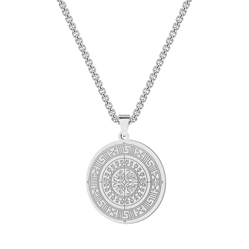 Bijoux grec ancien collier homme pendentif gravure grenade femme
