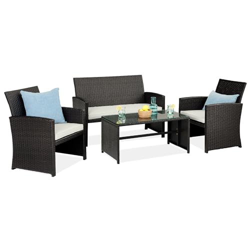 Best Choice Products 4-Piece Outdoor Wicker Patio...