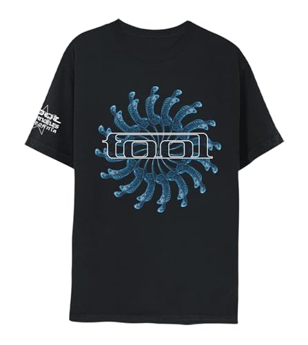 2Bhip Tool New Spiral Logo Adult Short Sleeve 90s Alternative Metal Music Vintage Style Graphic T-Shirt - Black - Medium
