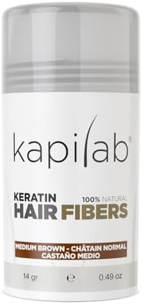 Kapilab Hair Fibres | Hide Baldness and Volume (14 g, Medium Brow...
