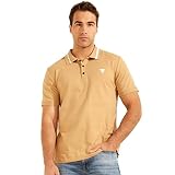  Guess Polo para hombre T-SHIRT piqué algodón STRETCH camiseta Slim Tennis M2RP60K7O61, arena, S