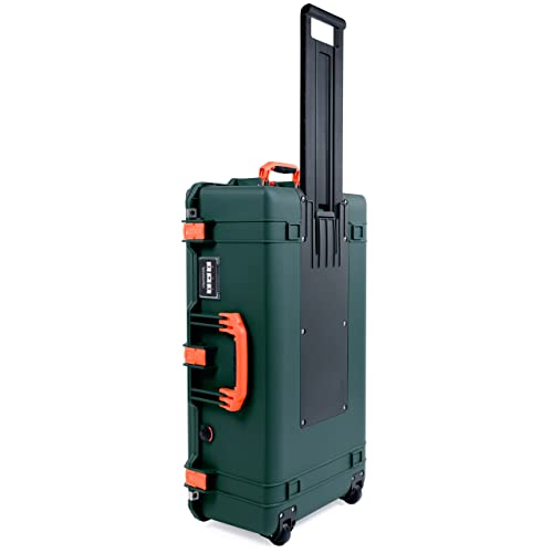 Trekking Green Pelican 1615 Air case with Orange Handles & latches. Comes Empty.
