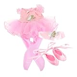 CLISPEED Puppen Ballettkleidung Mit Tanzrock Schuhen Und Stirnband Für Reborn--Puppen Tanzauftritte Und Kostümpartys Tanz-Accessoires Für Puppen