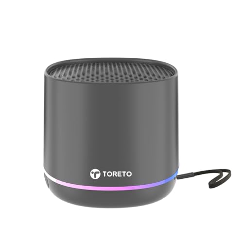 Image of Toreto Wave Mini 8W Portable Bluetooth Speaker with Selfie Remote | RGB Lights, TWS, USB TF Support, Type-C Charging, Carry Lanyard, 4 Hrs Playtime