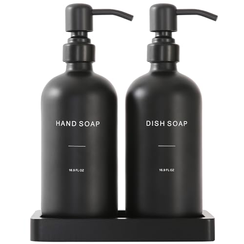 Prus Waso Matte Black Soap Dispenser Set