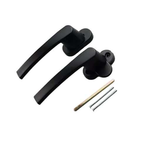 Genérico 1 Manilla De Puerta Plástico Y Acero, Cerradura Robusta Doble Cara Con Llave Pomo Seguridad(A2-Black)