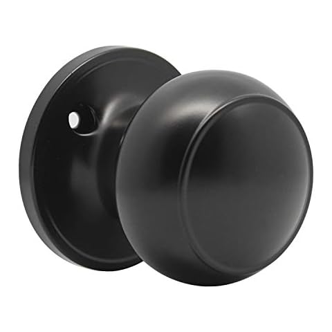 Probrico Black Flat Ball Single Dummy Door Knobs Left Right Handed Door Knobs Handle 1 Pack Cover