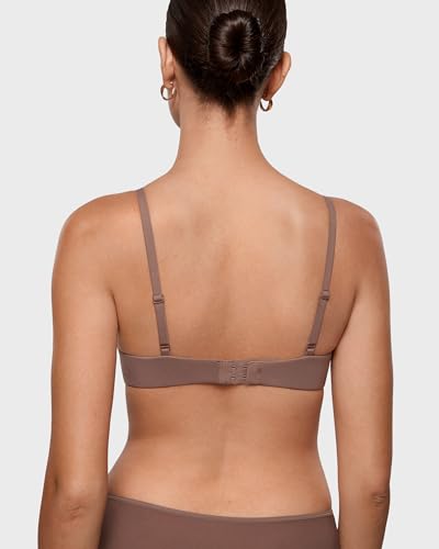 Image of INLYRIC Women's Inbarely Plus Demi Bra Balconette Unlined Underwire No Padding Plunge Bras Comfortable