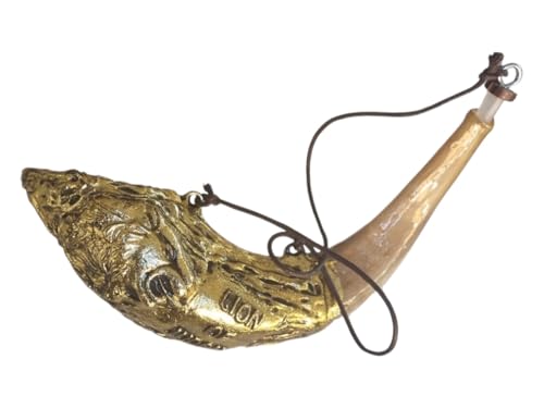 Shofar Anointing Lion of judah Gold Plated Ram Horn From Israel Judaica Art Gifts + Free Stand And Oil