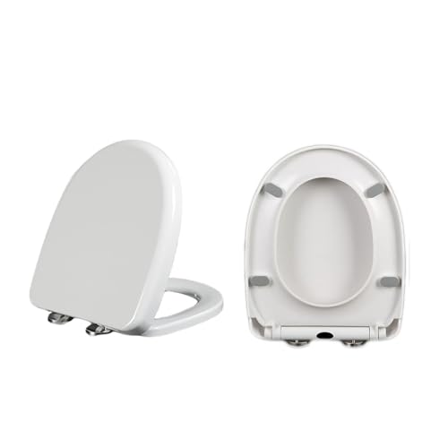 トイレシート D/U型、クイックリリース、ソフトクローズ便座、簡単トップフィックス、PP素材ステンレススチールヒンジ、ホワイト