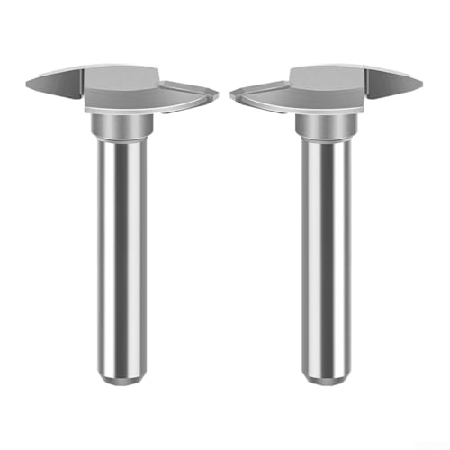 Robusto mango de aleación en forma de T fresas de ranura, juego de 2 para uso en carpintería (2 vástagos de 6 mm)
