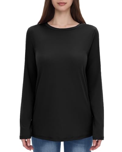 GAYHAY Long Sleeve Shirts for Women - Fall Winter Clothes Crew Neck Casual Tops Loose Fit Tees Fashion Outfits 2025