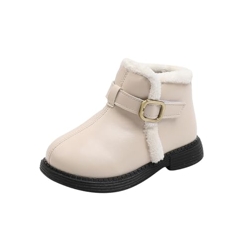 Girls Boys Warm Winter Ankle Boots Kids PU Leather Waterproof Snow Booties for Toddler/Little Kid