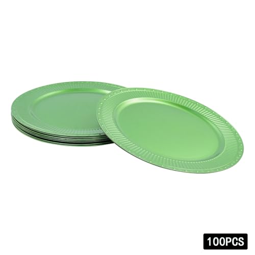 100 Platos Decorativos Redondos de Plástico 13" miniatura 7