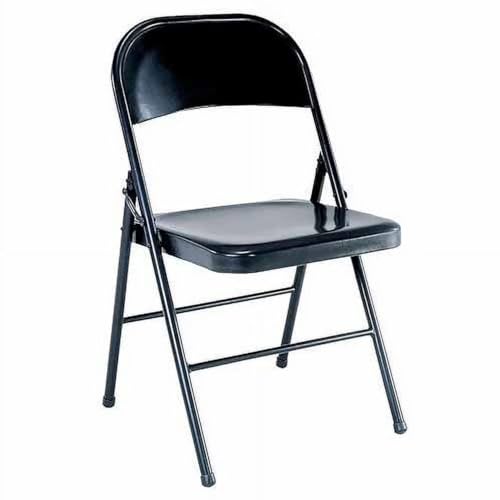 All-Steel Metal Foldable Chair,with Reinfoced Steel Frame,Heavy Duty,Double Braced Design, for Indoor and Outdoor, Wedding, Party, Restaurant, Meeting Room, Patio and Garden-Black