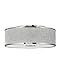 Hinkley Halo Collection 24.25" Four Light 68W LED Large Flush Mount, Brushed Nickel w/ Heathered Gray Slub Shade