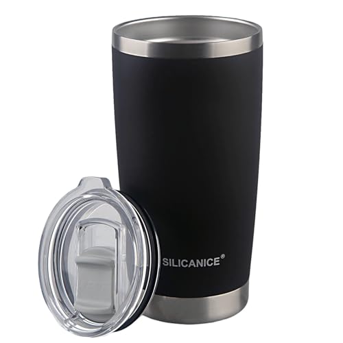 SILICANICE Black Velvet Touch 20oz Tea Tumbler with Lid -