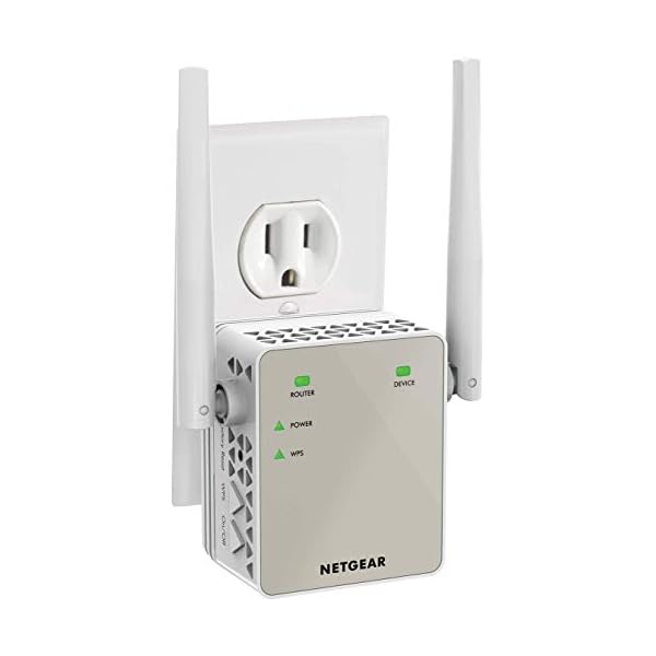 NETGEAR Wi-Fi Range Extender EX6120 – Coverage Up to 1500 Sq Ft and 25 Devices with AC1200 Dual Band Wireless Signal Booster & Repeater (Up to 1200Mbps Speed), and Compact Wall Plug Design, White
