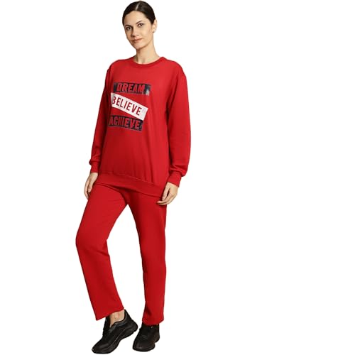 Image of Mack Jonney Printed Round Neck Cotton Fleece tracksuit Co-Ord Set for Women-MACK32760