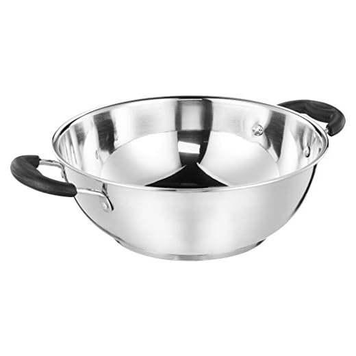 Amazon Brand - Solimo Stainless Steel Induction Bottom Kadhai (25cm, 3000ml)
