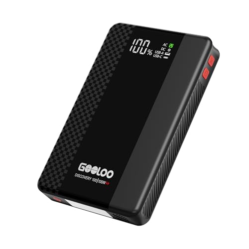 GOOLOO Discovery 100 Portable Power Station, 99.9Wh Portable Generator with Lithium Battery and 100W Peak AC Outlet, 1-H - Detailed View