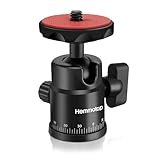 HEMMOTOP 雲台 小型 軽量 自由雲台 三脚 用 パノラマ雲台 1/4"ネジ付き ボールヘッド カメラマウント H28-レッド DSLR用/ビデオカメラ/一脚/一眼レフカメラ用 耐荷重5㎏