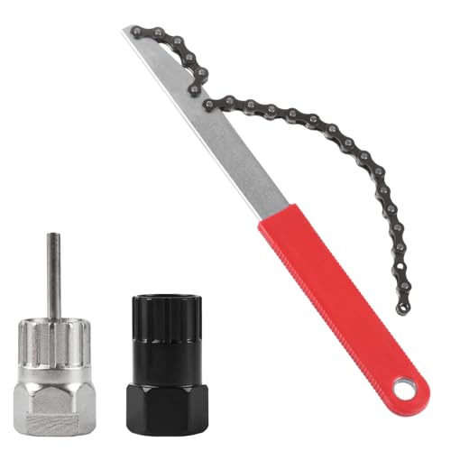 WangLaoWu Látigo de Cadena con Extractor de Piñón, Herramienta de Desmontaje de Cassette de Bicicleta, Látigo de Cadena y Extractor de Cassette para 7, 8, 9, 10, 11, 12 velocidades