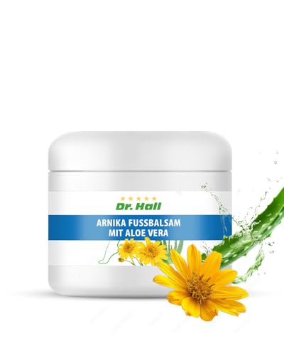 Arnika Fußbalsam mit Aloe Vera, pflanzlicher Feuchtigkeitsbalsam für trockene Füße & Hornhaut, erfrischende & antitranspirante Fußpflege mit Ackerminze & Kampfer – 150 ml
