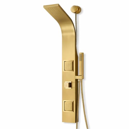 ANZZI 39" Shower Panel, Brushed Gold, Jetted by ANZZI - Used condition - US$203.05