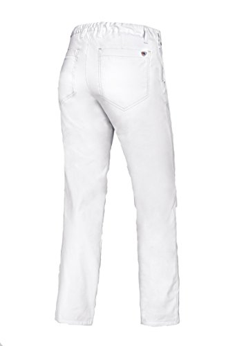 BP Med Trousers 1735-686-21 Chinohose für Herren - Gummizug in der Taille - 48% Baumwolle, 48% Polyester, 4% Elastolefin - Kurze Passform - Größe: 52s - Farbe: weiß