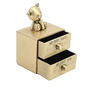 Tanden Bewaart Doos voor Kinderen Schattige Beer-Vorm Tand Krul Aandenken Doos Baby Tanden Doos Bewaar Organisator met 2…