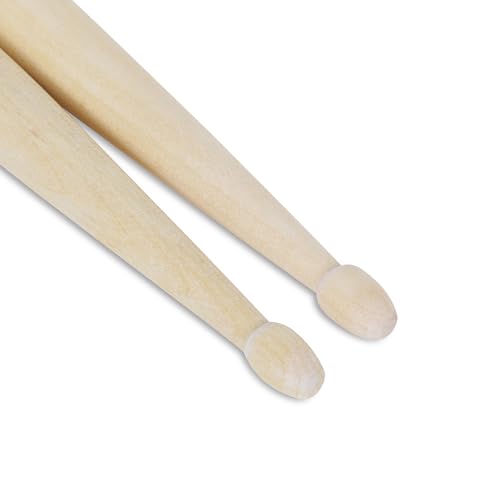 Image of Juarez JRDS100 Wooden Drum Sticks - 5A Size, Maple Wood with Wooden Tips, Durable & Balanced for Drummers (Pair)