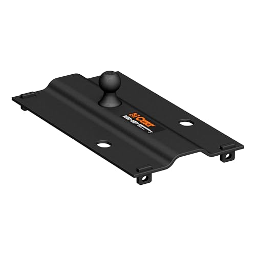CURT 16055 Bent Plate 5th Wheel to Gooseneck Adapter Hitch, Fits Industry-Standard Rails, 25,000 lbs, 2-5/16-Inch Ball