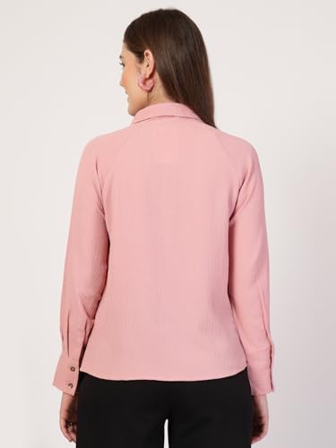Image of Style Quotient Women Pink Smart Casual Shirt