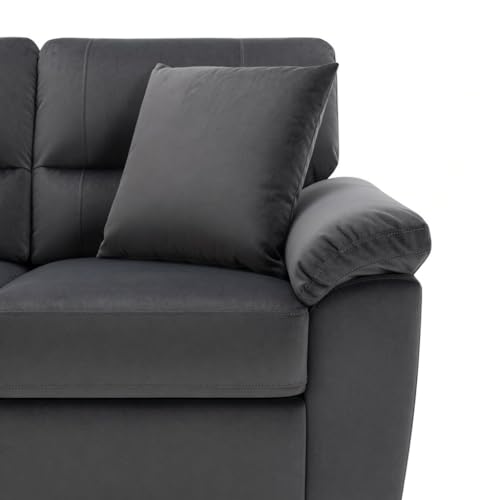 Image of Anderson Sofa Set for Living Room | Sectional Sofas | Premium Fabric Sofa for Home Office | Fabric Sofa Set | Fabric Sofa (Dark Grey Fabric, 3 Seater)