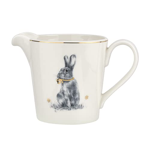 Spode Meadow Lane 8 oz Cream Jug | Fine Porcelain Creamer with Handle | Pitcher for Serving Sauces, Salad Dressing, Coffee Cream, and Milk | Bunny Motif