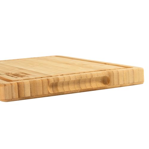 Tabla de Cortar de Bambú Fuller's - 12" x 9" para Cocina - Duradera, Amigable con Cuchillos y Fácil de Limpiar - Con Ranura para Jugos y Asas Laterales para Preparación y Servicio de Alimentos miniatura 2