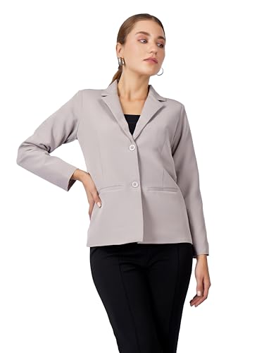 Image of modny Women's Formal Cotton Blazer | Single-Breasted, Button Closure, Long Sleeves Blazer for Girls | Professional Outfit for Office & Meetings