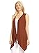 MBJ WSK1071 Womens Lightweight Sleeveless Draped Open Cardigan M Rust