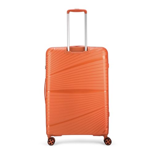 Image of Skybags Polypropylene Skylite Check-in Trolley Bag, 77cm | Large Hard-Sided Luggage for Travel with Smooth 8-Spinner Wheel & TSA Lock | 5-Year International Warranty - Orange