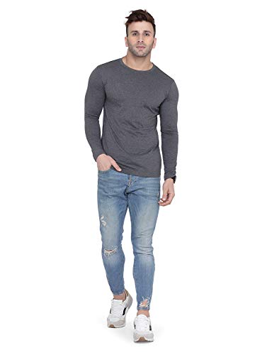Image of Self Design Men Full Sleeve Round Neck Multicolor T-Shirt (Pack of 2)