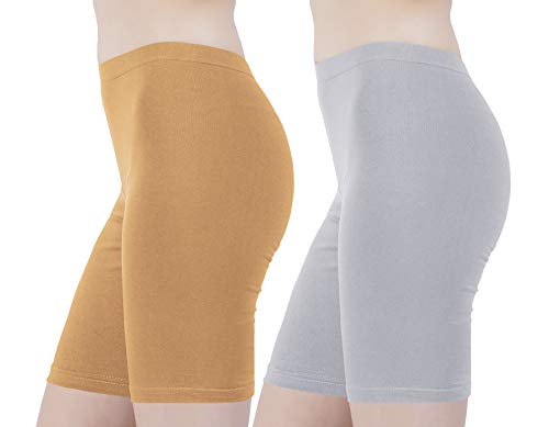 Image of Buy That Trendz Cotton Lycra Tight Fit Stretchable Cycling Shorts Womens | Shorties for Active wear /Exercise /Workout /Yoga /Gym /Cycle /Running Red Grey Combo Pack of 2