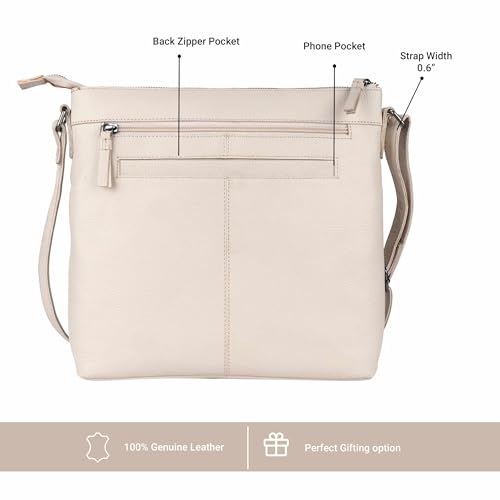 Image of LEDERBUCK Olga Women's Extra-Large Genuine Leather Crossbody Purse - Soft Triple-Zip Shoulder Bag