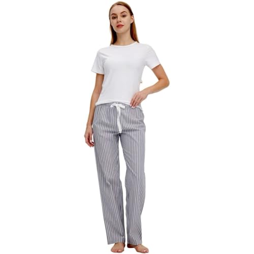 Image of CYZ Women's 100% Cotton Woven Poplin Sleep Pajama Pants