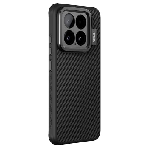 Image of Nillkin Case for Xiaomi Mi 15 (6.36 inch Inch) Carbo Prop Magnetic (Works Mag Safe) Flip Lens Camera Visible Mobile Holder Media Aramid Fibre + TPU Soft Edge 360 Protect Black Color